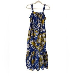 Cleobella Muriel NWT Azores Print blue yellow XS floral tropical midi dress
